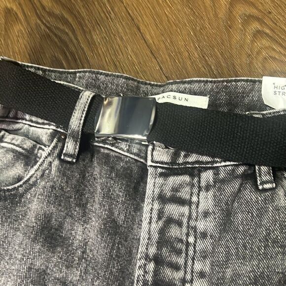 NWT Pacsun Womens Jet Stone High Rise Button‎ Fly Straight Jeans With Belt Sz 27 - Picture 4 of 10